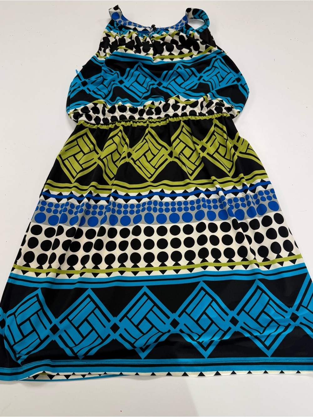 Fenn Wright Manson Blue & Green Geo-Print Girls Dress
